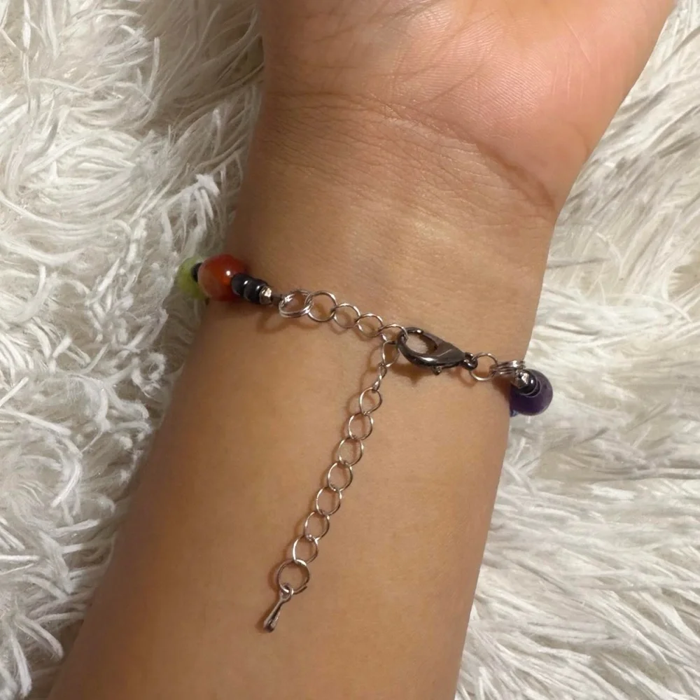 Multicolor Mixed Stones Adjustable Bead Bracelet